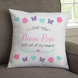 All Our Hearts Personalized Grandma Pillow