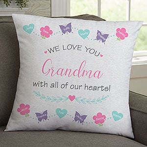 All Our Hearts Personalized 18 Throw Pillow