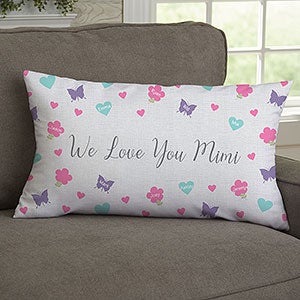 All Our Hearts Personalized Lumbar Throw Pillow