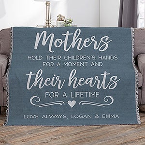Mothers Hold Their Child's Hand Personalized 56x60 Woven Throw