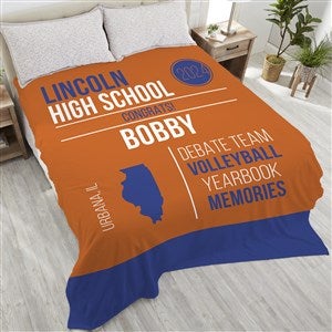 Graduation State Personalized 90x108 Plush King Fleece Blanket