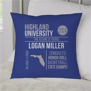 Graduation State Personalized 14-inch Velvet Throw Pillow