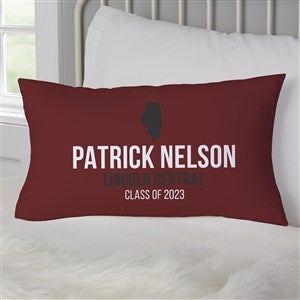 Graduation State Personalized Lumbar Velvet Throw Pillow