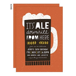 Ale Down Hill Party Invitation - Set of 5
