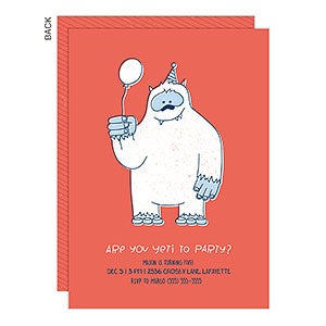 Are You Yeti To Party Premium Invitation - Set of 5