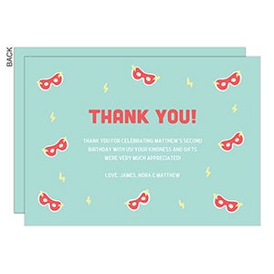 Superhero Premium Thank You Cards - Set of 5