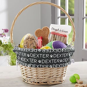 Personalized Dog Easter Basket - Repeating Name