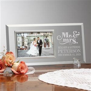 Mr & Mrs Personalized Wedding Glass Picture Frame
