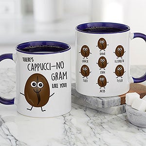 Coffee Puns Personalized Blue Coffee Mug for Her