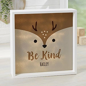 Woodland Adventure Deer 10x10 Personalized Ivory LED Shadow Box