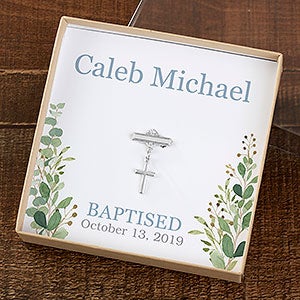 Baptism Pin with Personalized Display Card