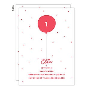 Balloon Age Party Invitation - Set of 5