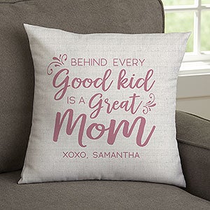 A Great Mom Personalized 14 Throw Pillow