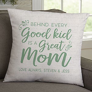 A Great Mom Personalized 18 Throw Pillow