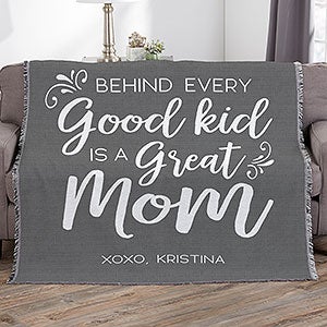 A Great Mom Personalized 56x60 Woven Throw