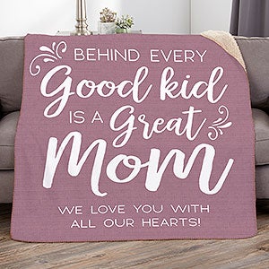 A Great Mom Personalized 50x60 Sherpa Blanket