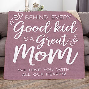 A Great Mom Personalized 60x80 Sherpa Blanket