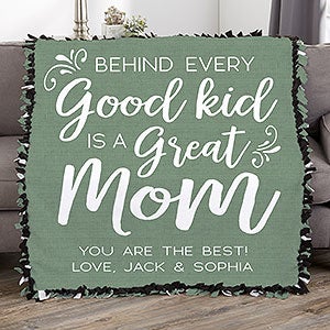 A Great Mom Personalized 50x60 Tie Blanket