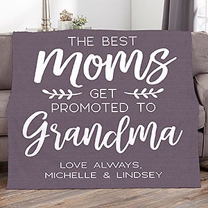 The Best Moms Get Promoted Personalized 60x80 Fleece Blanket