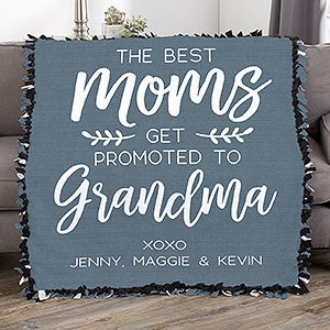 The Best Moms Get Promoted Personalized 50x60 Tie Blanket