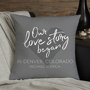 Our Love Story Personalized 14-inch Throw Pillow