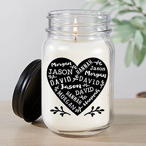 Farmhouse Heart Personalized Candle Jar