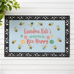 Reasons to Bee Happy 20x35 Personalized Doormat