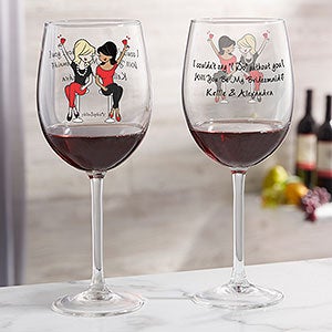 Bridesmaid Wine Lover Personalized Bridesmaid Red Wine Glass