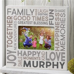 Family Word Art Personalized Horizontal Box Picture Frame