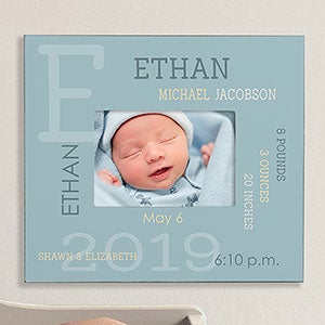 All About Baby Boy Personalized 5x7 Wall Frame