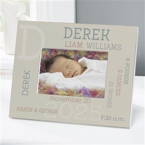 Modern All About Baby Boy Personalized 4x6 Tabletop Frame - Horizontal