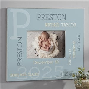 Modern All About Baby Boy Personalized 5x7 Wall Frame - Horizontal