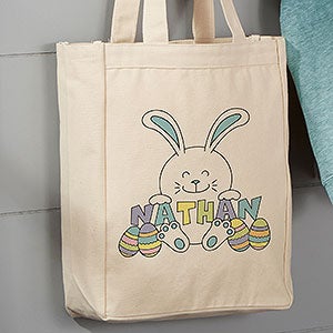 Easter Bunny Personalized Small Canvas Tote Bag
