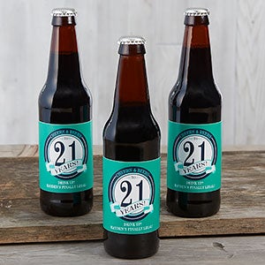 Cheers & Beers Personalized Beer Bottle Labels - Set of 6