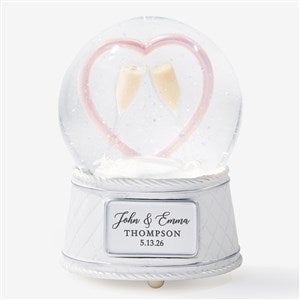 Personalized Musical Light Up Snow Globe Wedding Gift - 23677