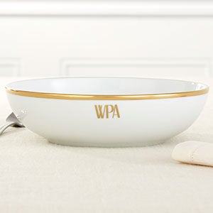 Pickard Signature Gold Monogrammed Soup Bowl
