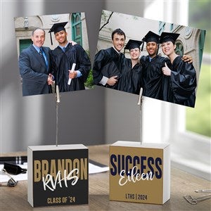 Personalized Photo Clip Holder Block - Graduation Gift - 23729