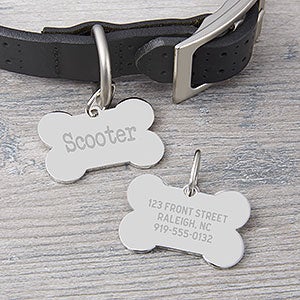 Dog Bone Engraved Metal Dog ID Tags For Pets
