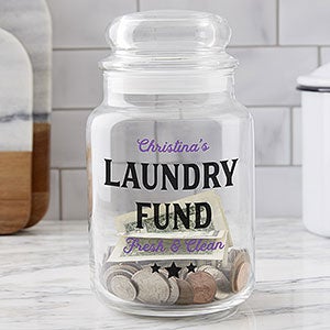 Laundry Fund Personalized Glass Money Jar - 23743