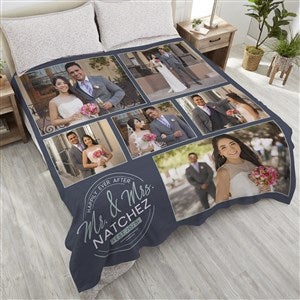 Stamped Elegance Personalized 90x90 Plush Queen Fleece Photo Blanket