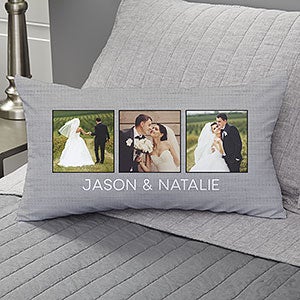 Stamped Elegance Wedding Personalized Lumbar Photo Pillow