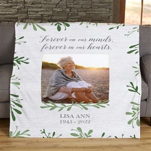 Botanical Memorial Personalized 60x80 Fleece Photo Blanket