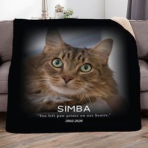 Pet Memorial Personalized 50x60 Sherpa Photo Blanket