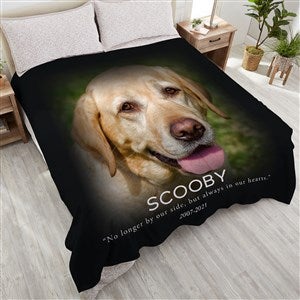 Pet Memorial Personalized 90x90 Plush Queen Fleece Photo Blanket