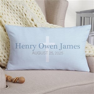 Christening Day Personalized Lumbar Velvet Throw Pillow