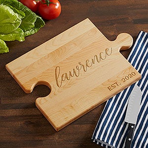Personalized Puzzle Piece Cutting Board - Family Established