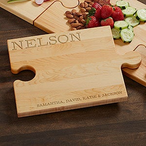 Custom Puzzle Piece Cutting Board - Family Connection