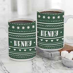 Nordic Noel Personalized Coffee Mug - Large