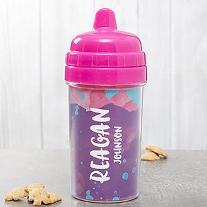 Watercolor Name Personalized 10 oz. Pink Sippy Cup