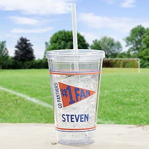 #1 Fan Personalized 17 oz. Acrylic Insulated Tumbler